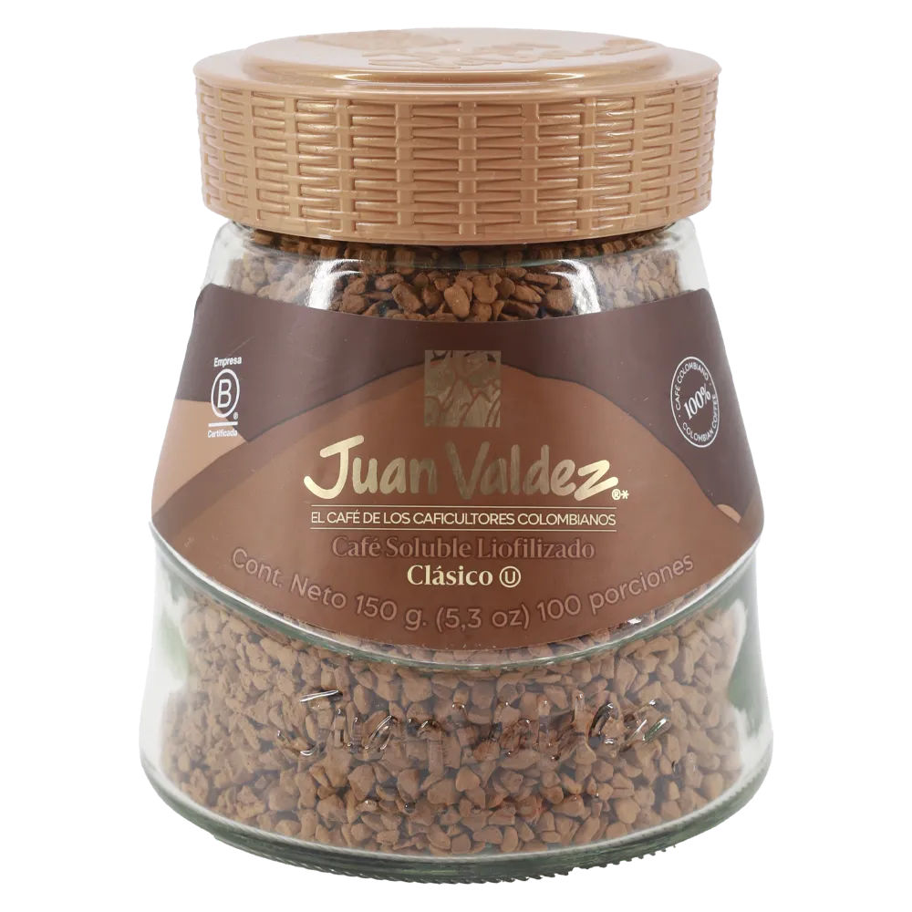CAFE SOLUBLE LIOFILIZADO REGULAR JUAN VALDEZ 150 GRAMOS
