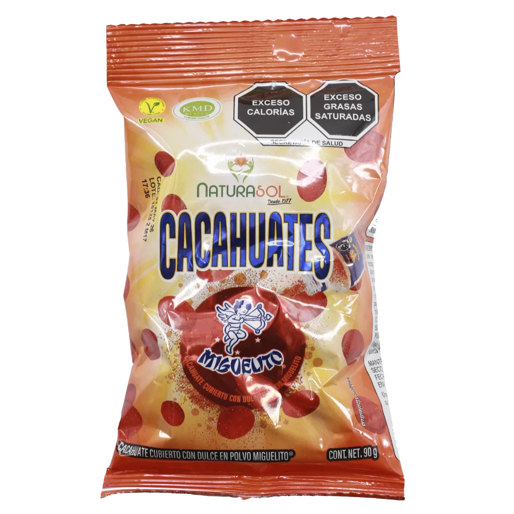 CACAHUATES MIGUELITO DULCE PICANTE NATURASOL 90 GRAMOS