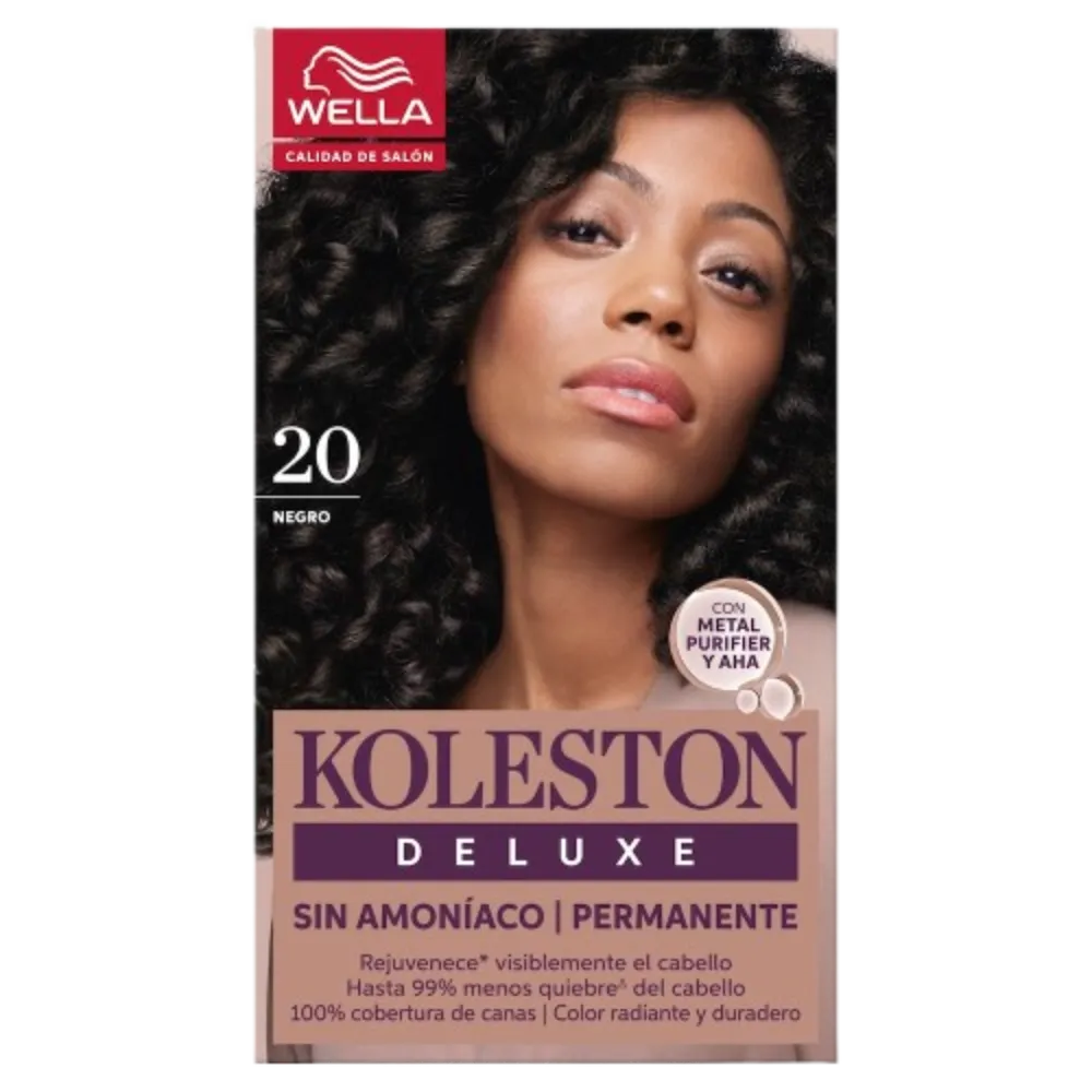 TINTE PARA CABELLO SIN AMONIACO TONO 20 NEGRO KOLESTON DELUXE 1 PIEZA