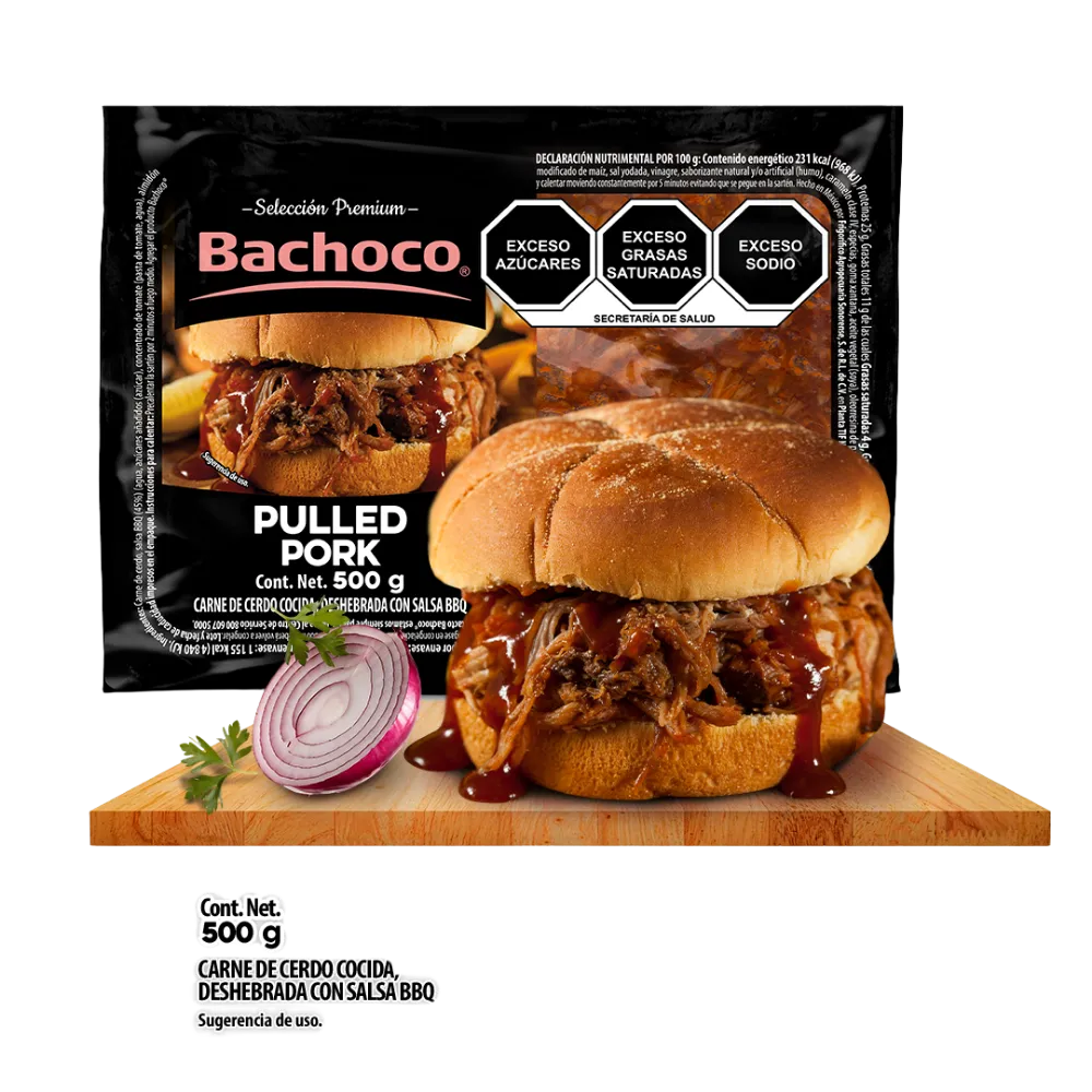 PULLED PORK BBQ BACHOCO 500 GRAMOS