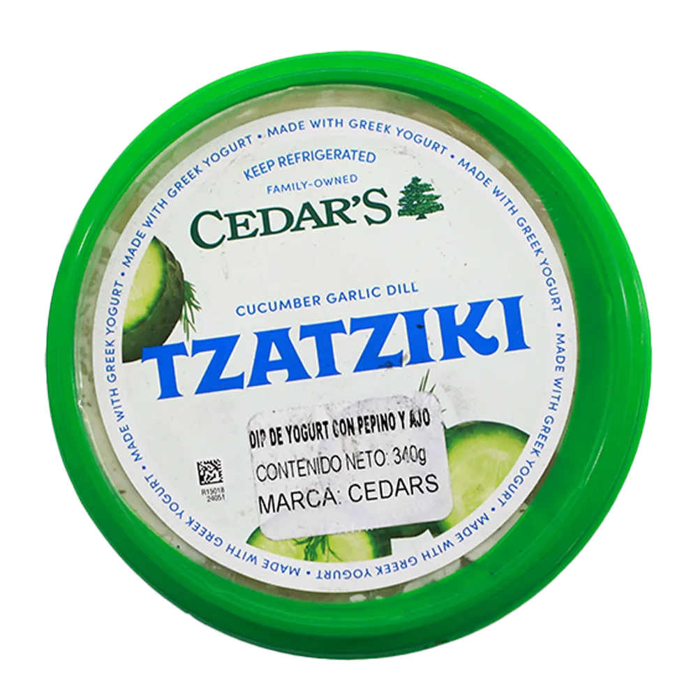 ADEREZO CREMOSO DIP TZATZIKI CEDARS 354 GRAMOS