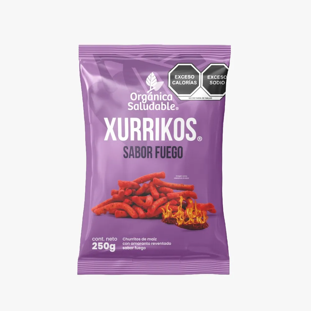 CHURRITOS DE AMARANTO FUEGO XURRIKOS 250 GRAMOS