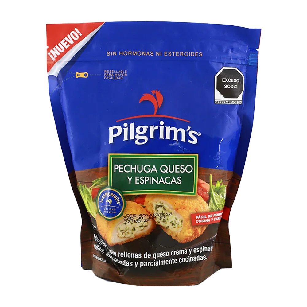 PECHUGA RELLENA QUESO CON ESPINACAS PILGRIMS 700 GRAMOS