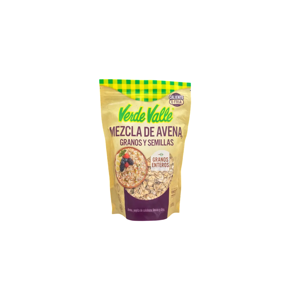 MEZCLA DE AVENA GRANOS Y SEMILLAS VERDE VALLE 330 GRAMOS