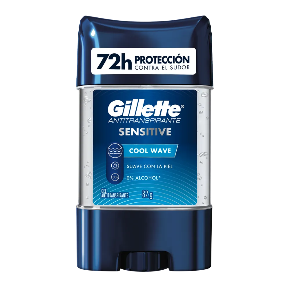 ANTITRANSPIRANTE GEL SENSITIVE COOL WAVE GILLETTE 82 GRAMOS